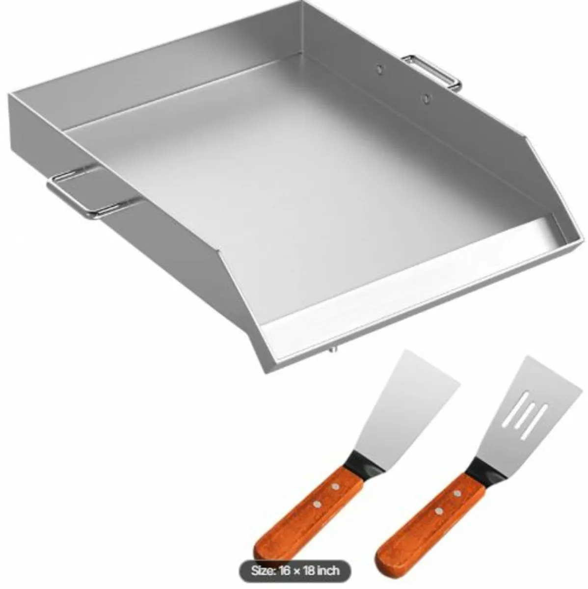 Square Grill Plate 16 x 18 Inch Stainless Steel - Image 1