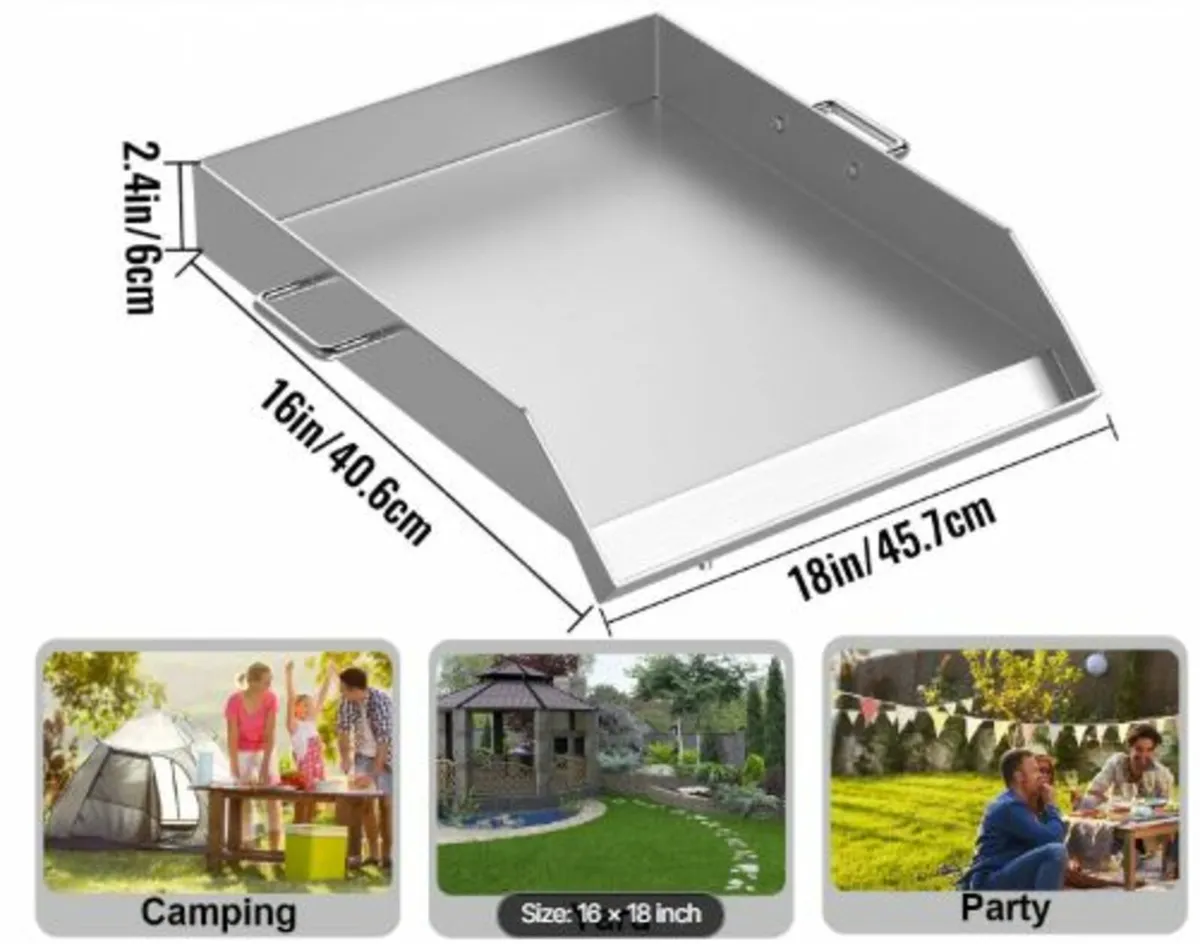 Square Grill Plate 16 x 18 Inch Stainless Steel - Image 4