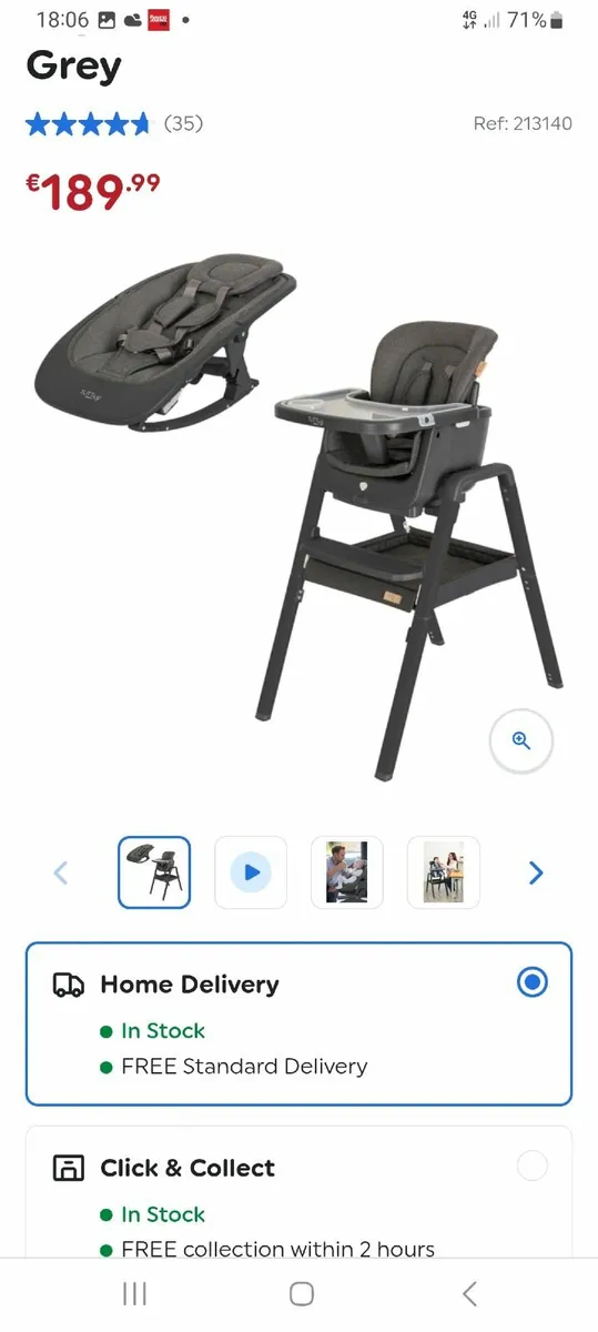 High Chair Tutti bambini nova light  highchair and - Image 3