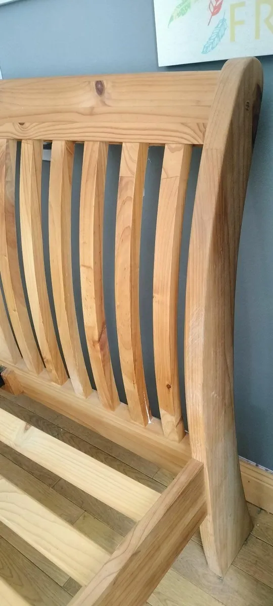 Solid pine, sleigh bed frame (Double Bed) - Image 3