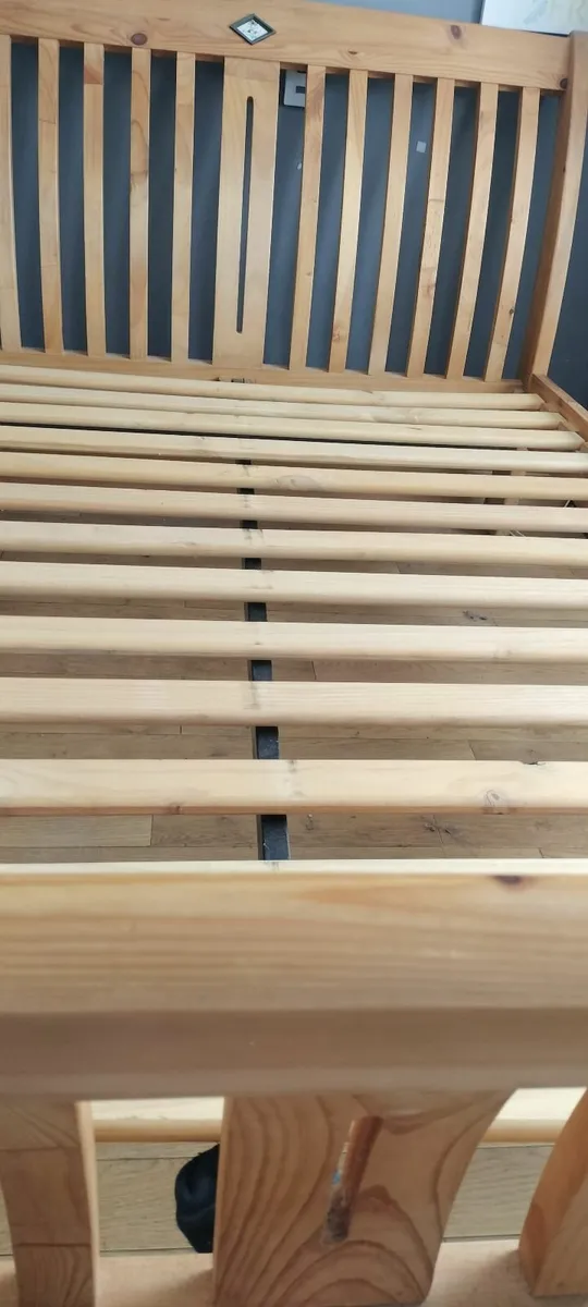Solid pine, sleigh bed frame (Double Bed) - Image 1