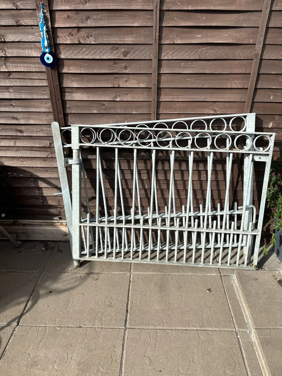 Set of solid Galvanised Steel Gates. - Image 1