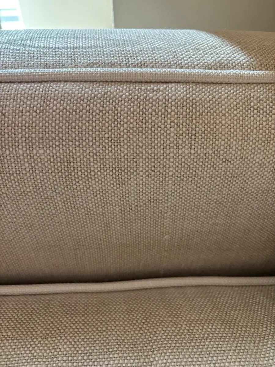 3 Seater Linen Sofa with contrast piping - Image 2