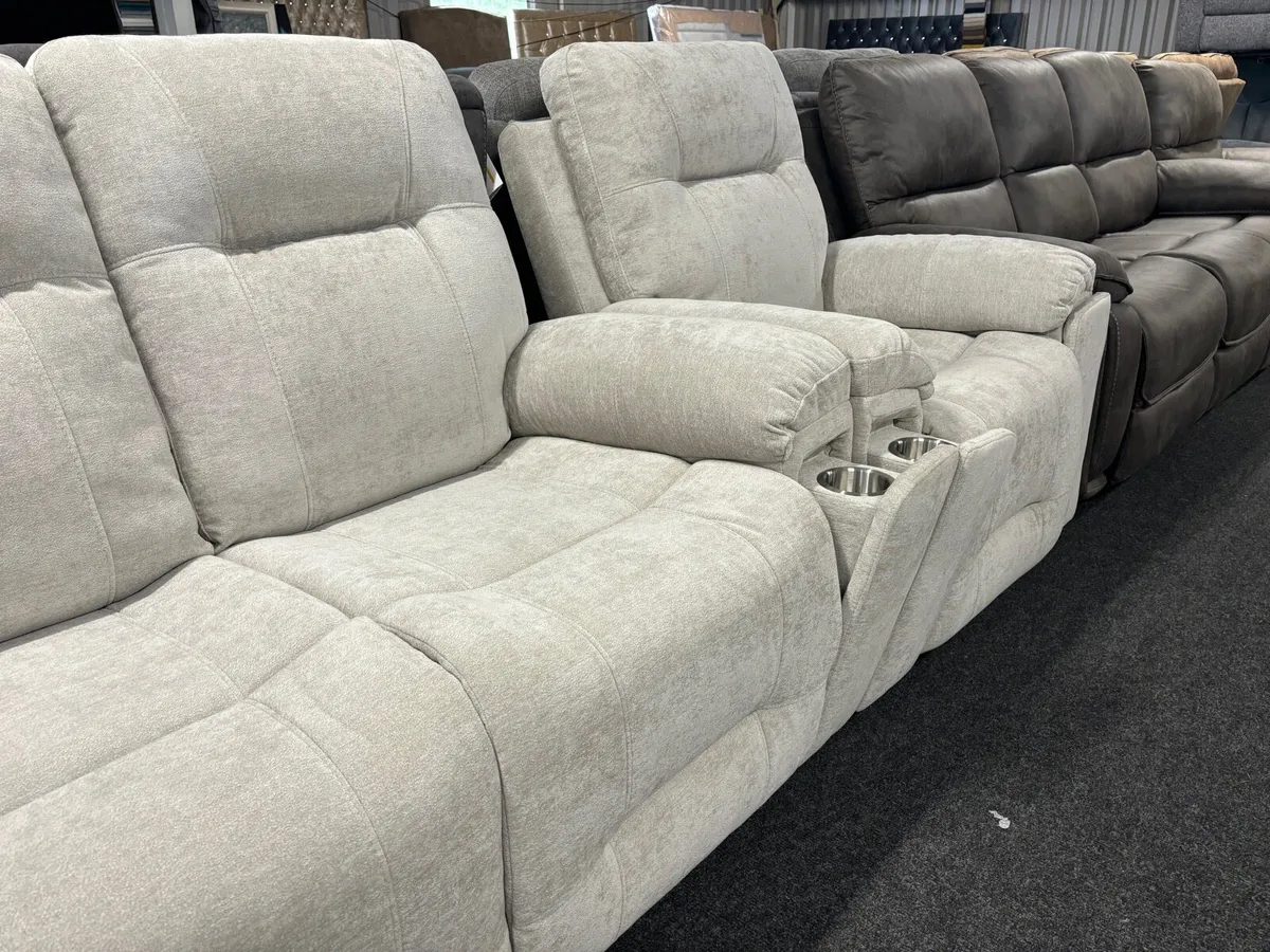 New Grey Hudson Beige Fabric Sofas - Image 3