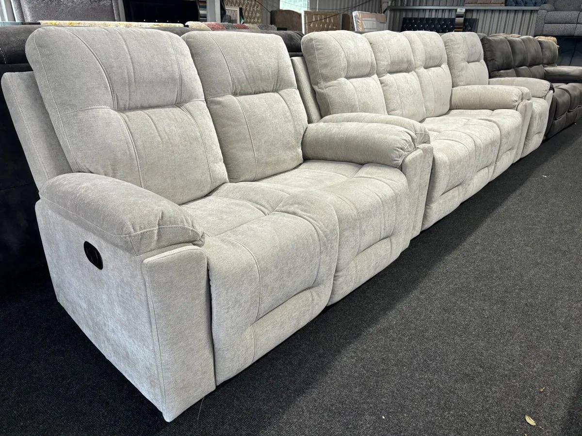 New Grey Hudson Beige Fabric Sofas - Image 4