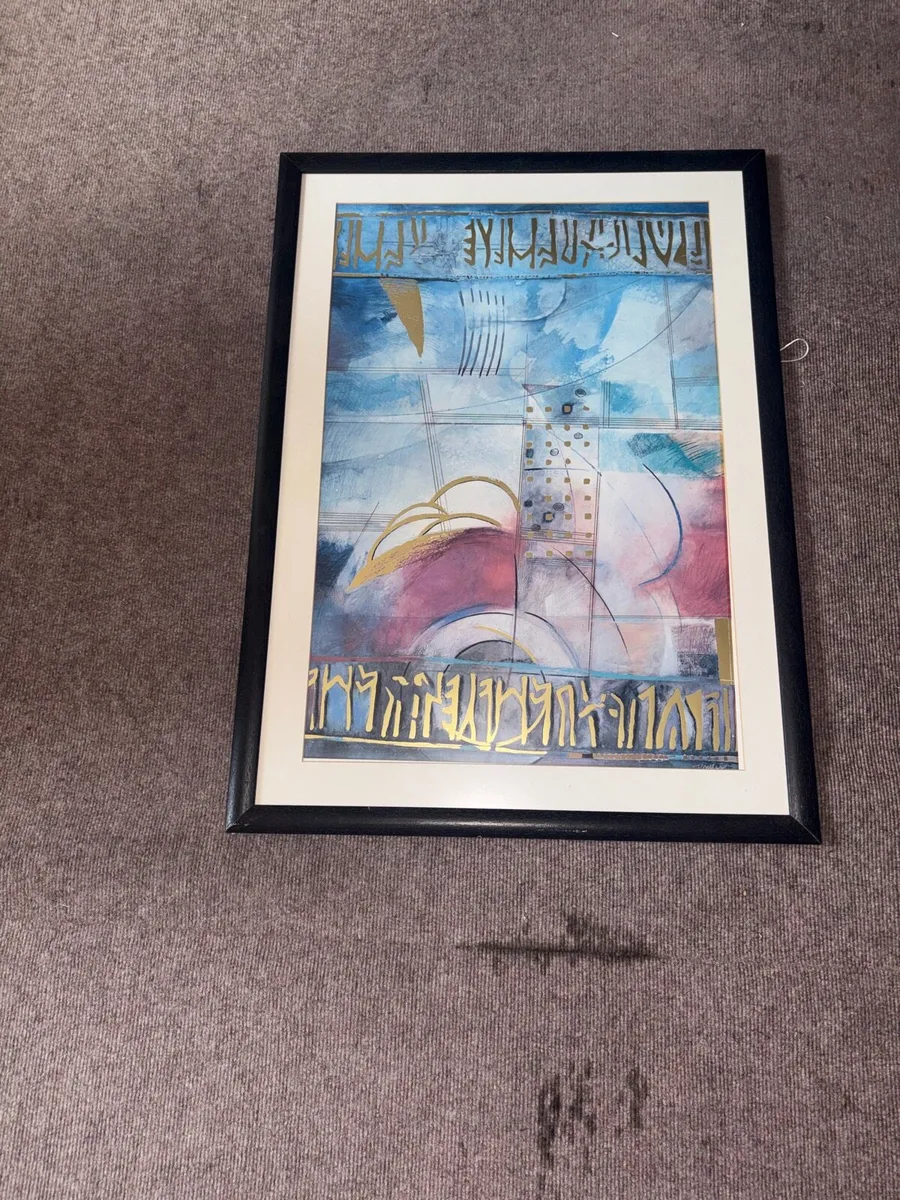 2 Large Framed Modern Art Pieces - Image 2