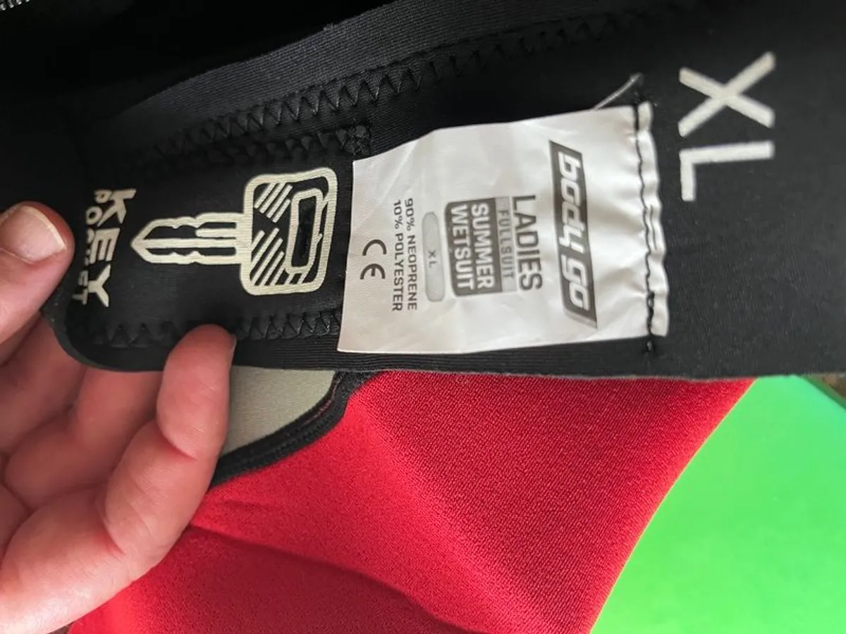 BodyGo Full Neoprene WetSuit - Ladies XL - Red/Black - Image 3