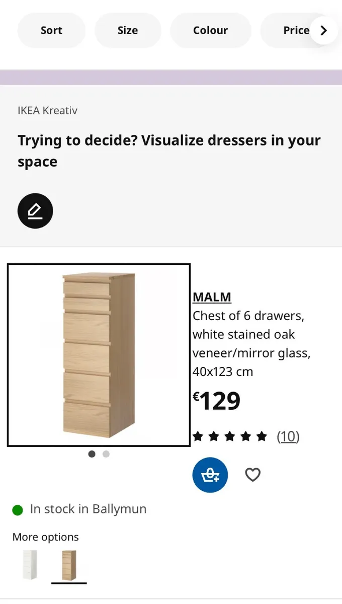 Chest of 6 drawers , oak veneer - Image 1
