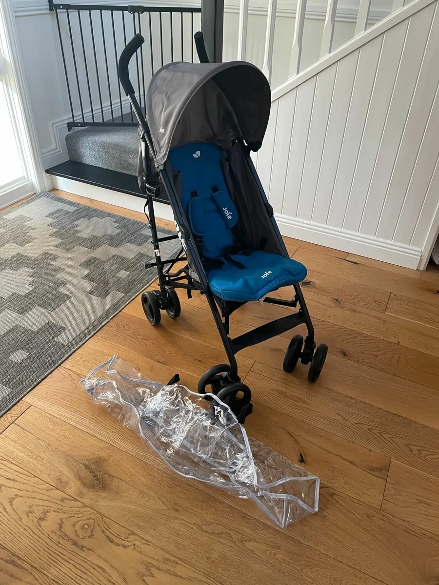 Joie Nitro Stroller Pushchair Blue With Rain Cover - Image 2