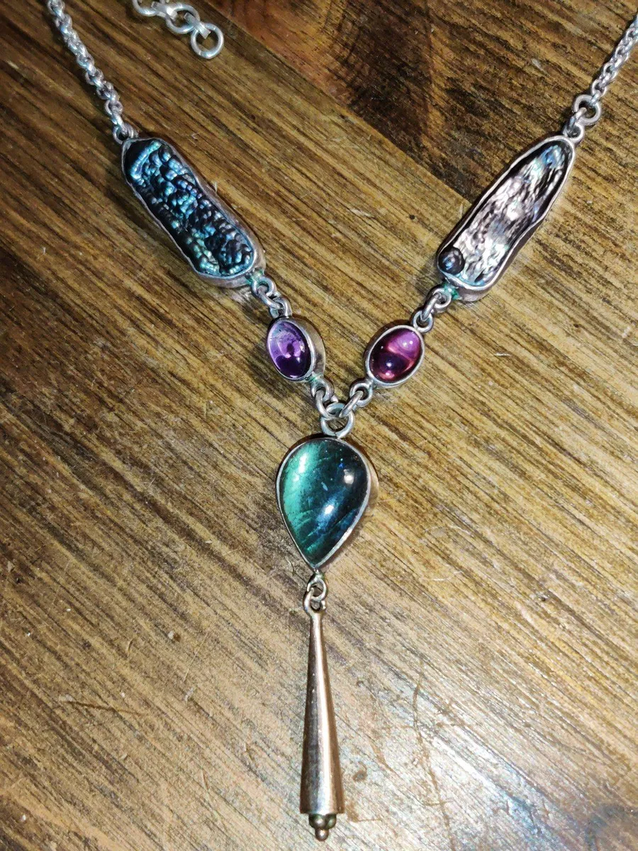 HUGE GREEN TOURMALINE, 925 Silver Ladies Necklace - Image 2