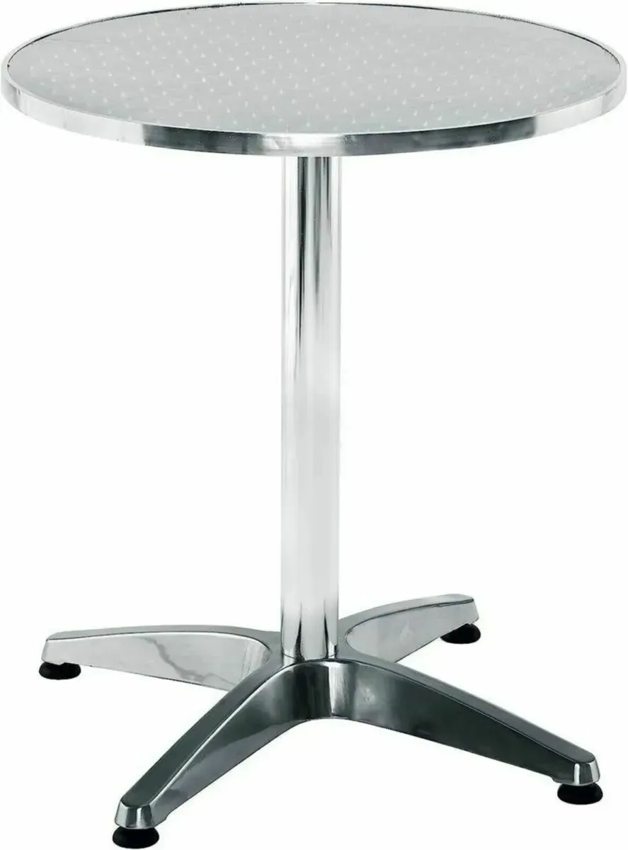 Bar Table Silver Adjustable Aluminum Bistro Table - Image 4