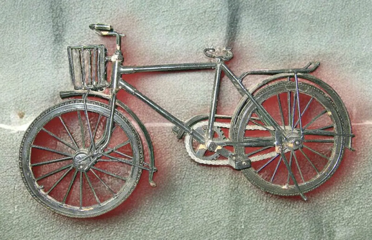 Vintage Metal Bike Sculpture - Image 1