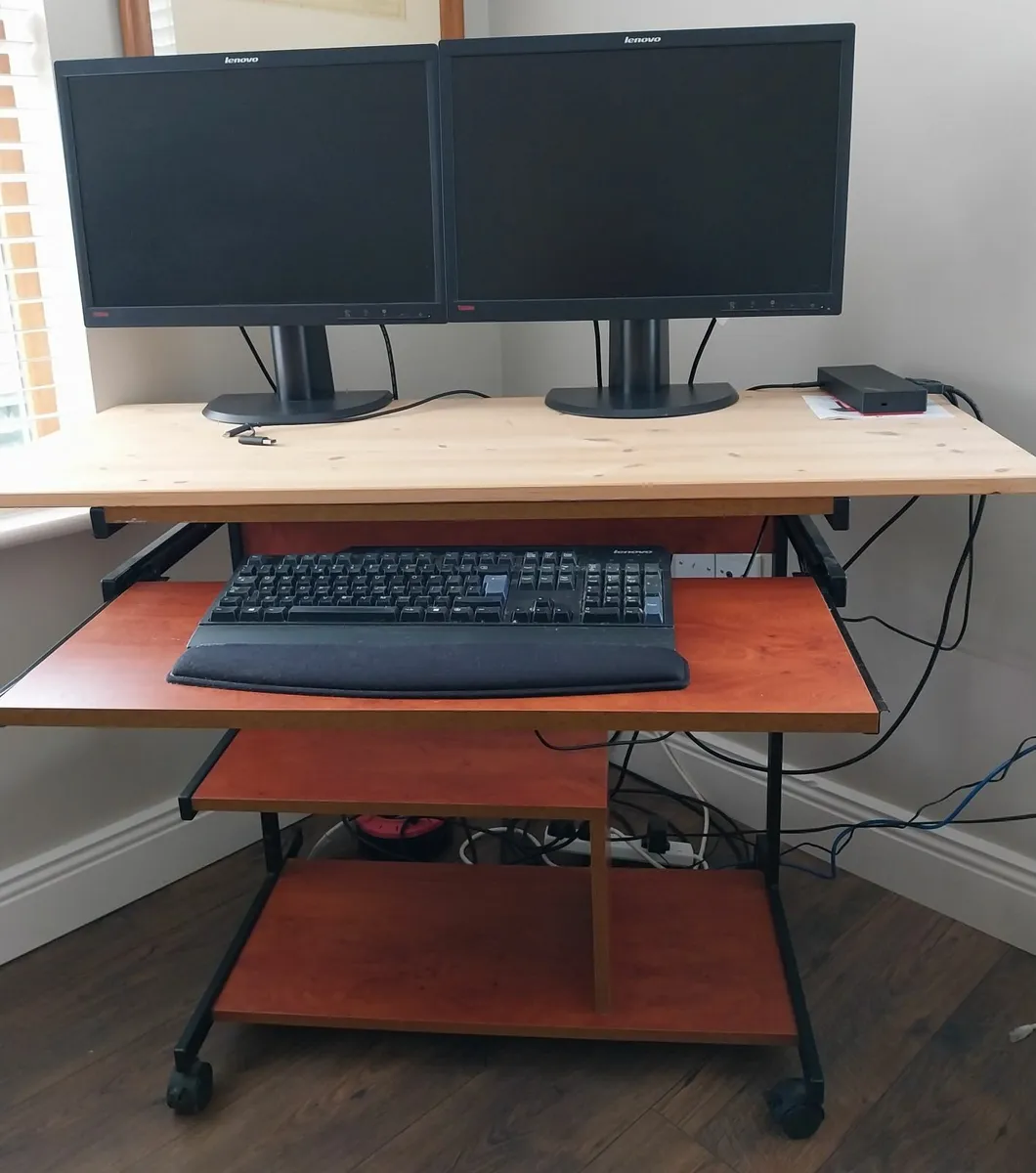 Computer desk wide top.