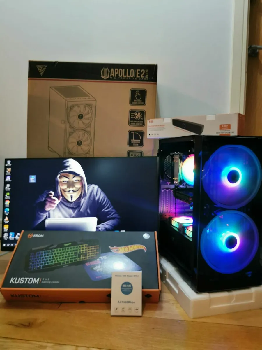 i7 PC GAMING COMPUTER MONITOR 1 TB SSD 10 FANS LED - Image 2