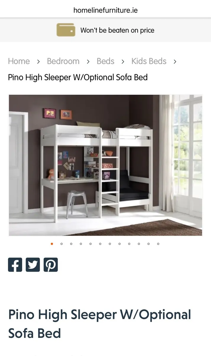 Bunk bed/High sleeper with mattress and sofa bed - Image 3