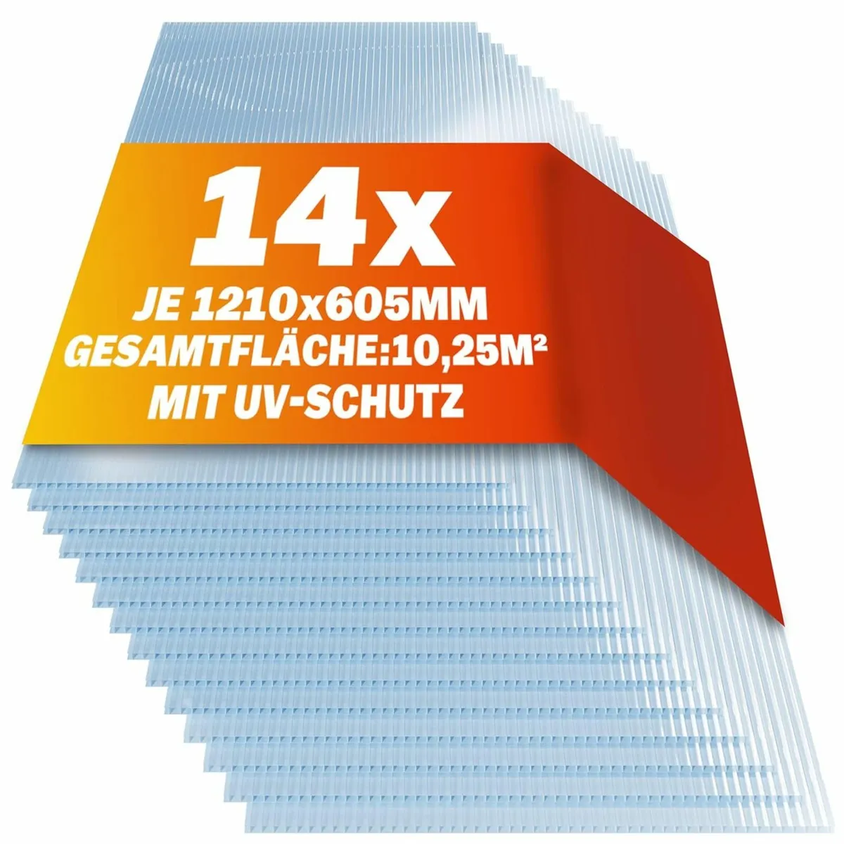 14 x Polycarbonate Twin-Wall Sheets, - Image 1