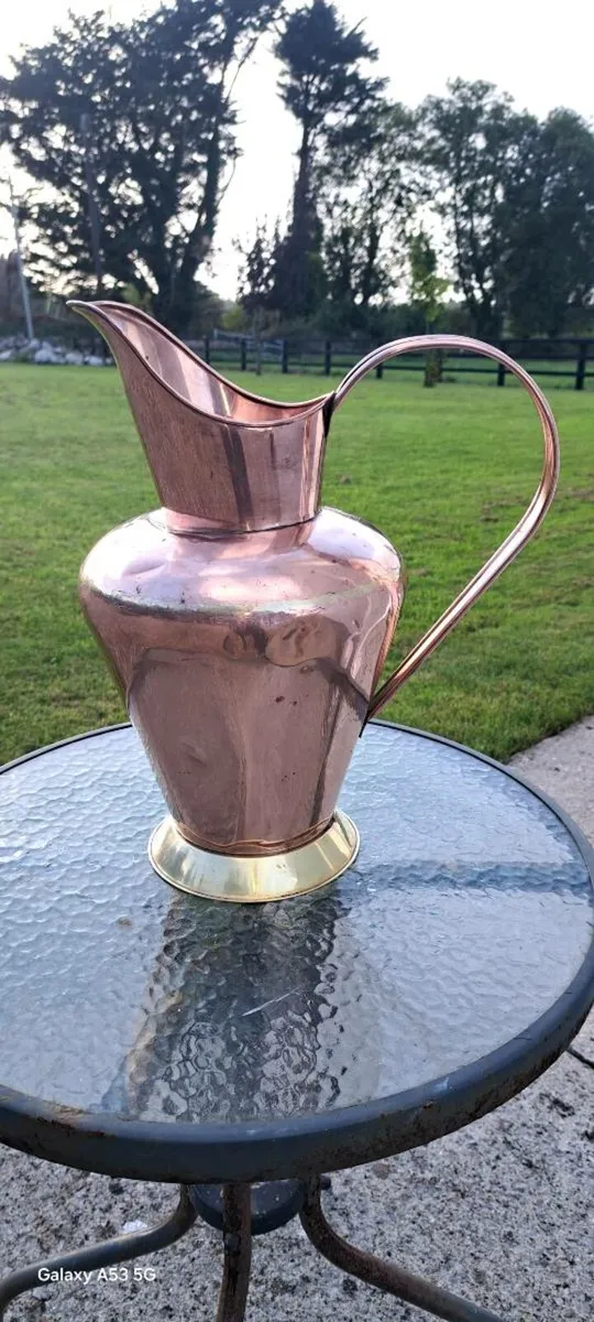 Old original  brass  copper  large  jug - Image 1