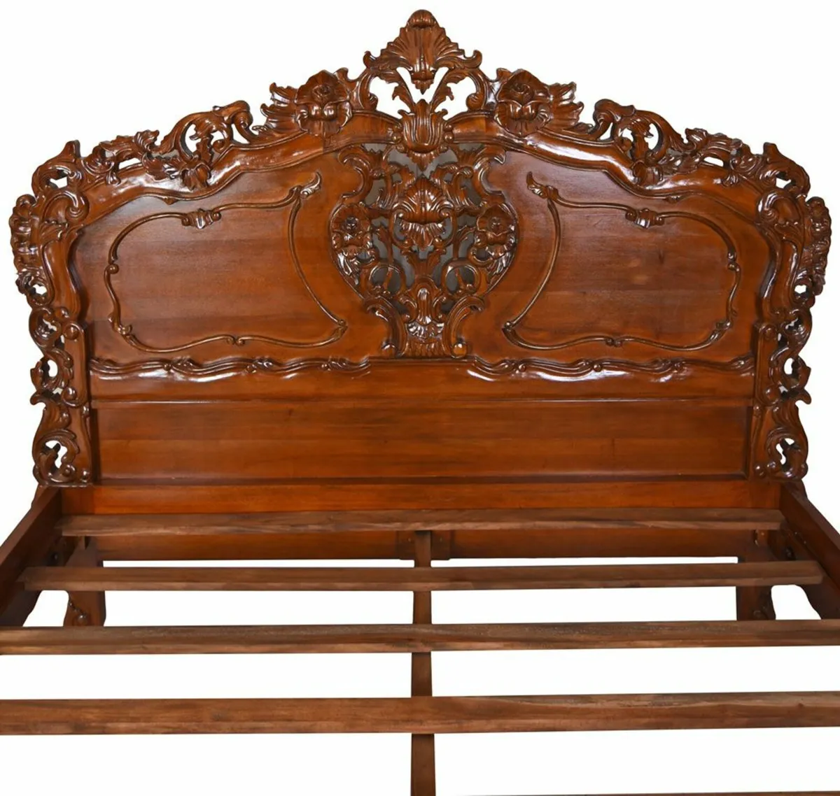 French Double Bed Solid mahogany with exquisite, - Image 3