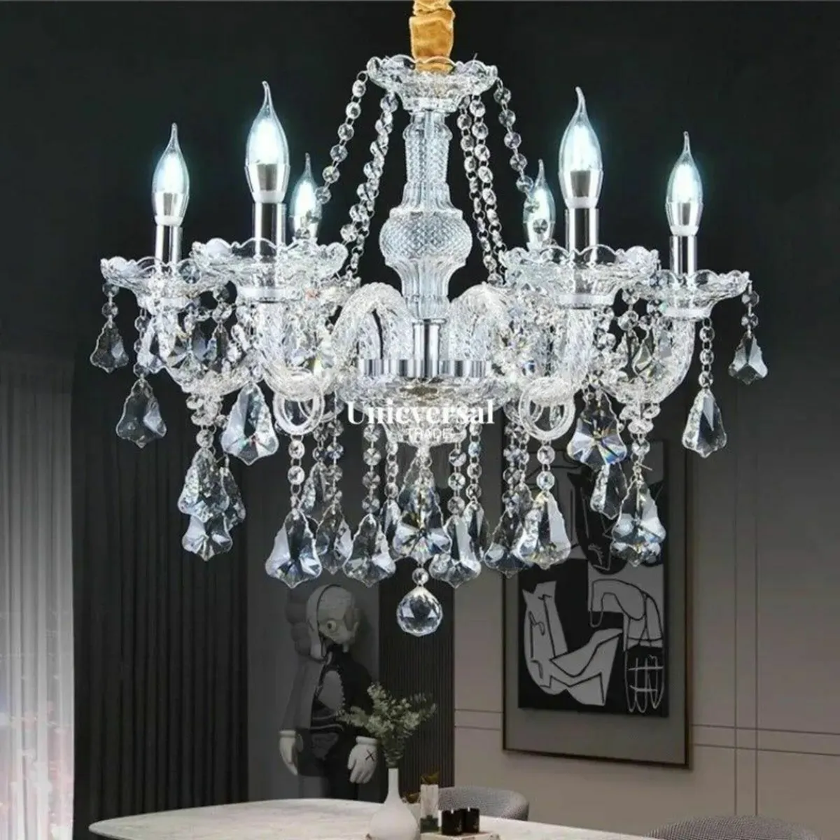 Chandelier Modern Luxury Crystal 4 Bulb - Image 3