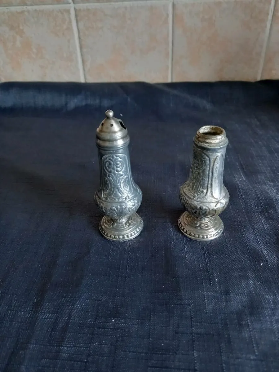Silver Plated Salt & Pepper Shakers - Image 1