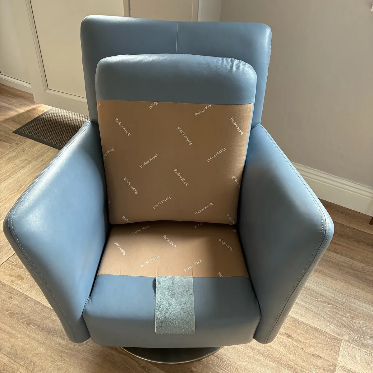 New Parker Knoll Real Leather Rocker Swivel Chair - Image 3