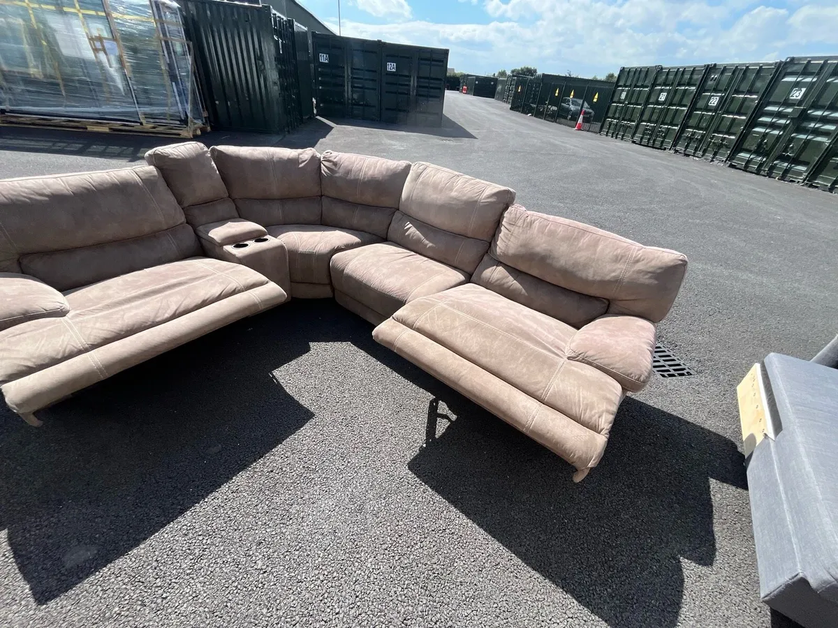 Large beige corner recliner sofa Delivery av - Image 1