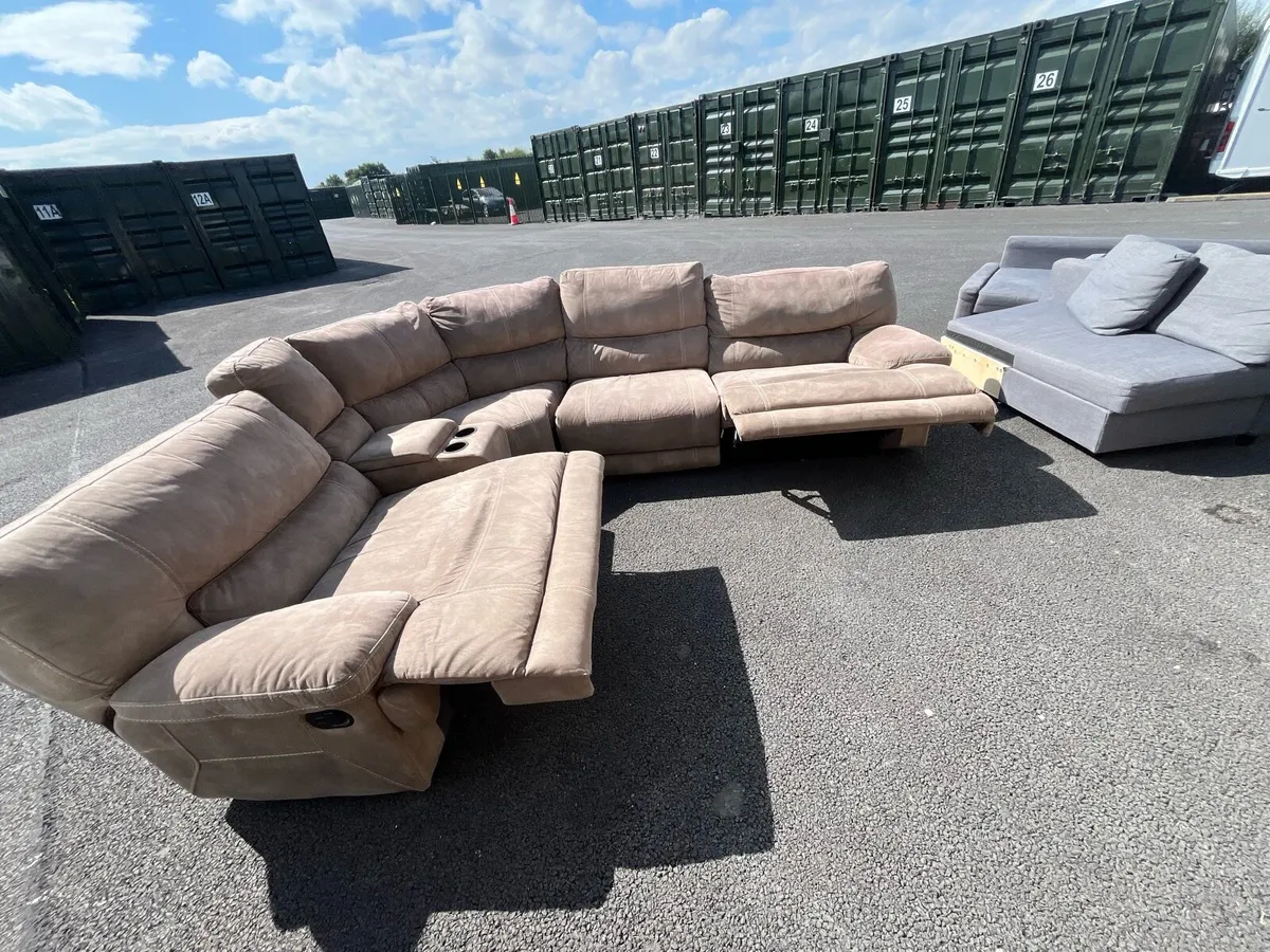 Large beige corner recliner sofa Delivery av - Image 2