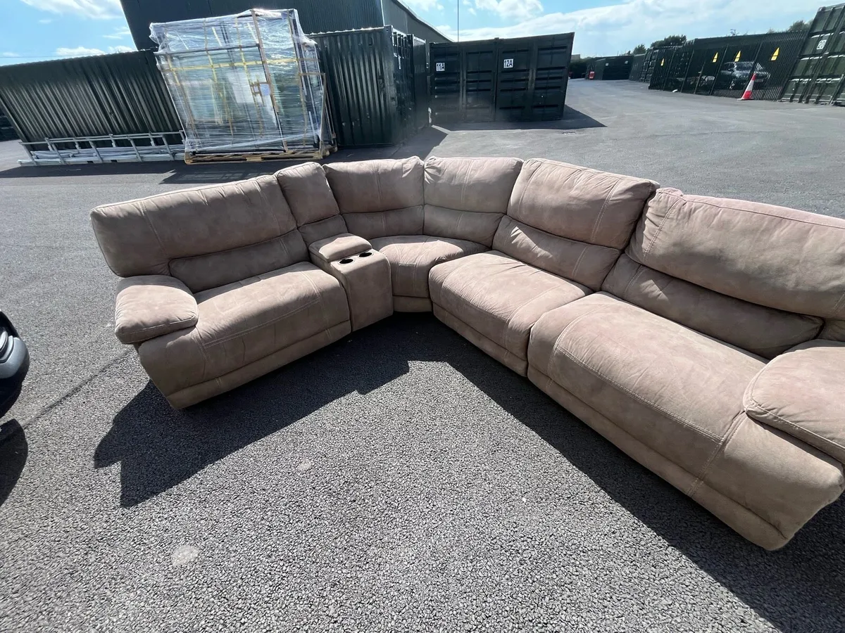 Large beige corner recliner sofa Delivery av - Image 3