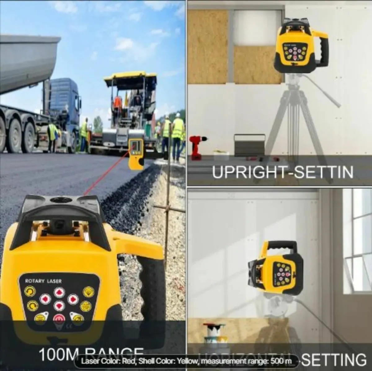 Rotary Laser Level Green Beam Range Slope - Image 3