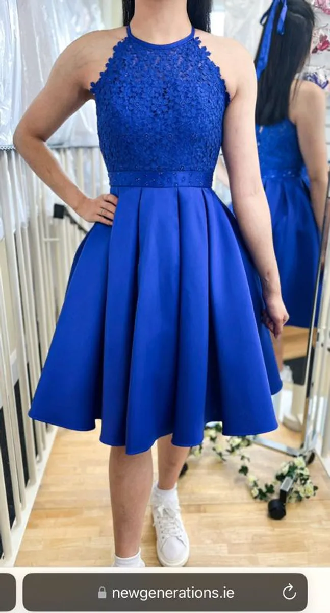 Royal Blue Confirmation Dress / Girls Occasion Dress & Free Blue Ribbon Laces - Image 3