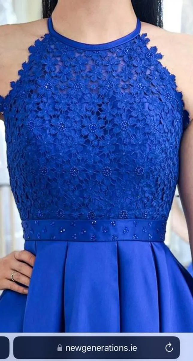 Royal Blue Confirmation Dress / Girls Occasion Dress & Free Blue Ribbon Laces - Image 4