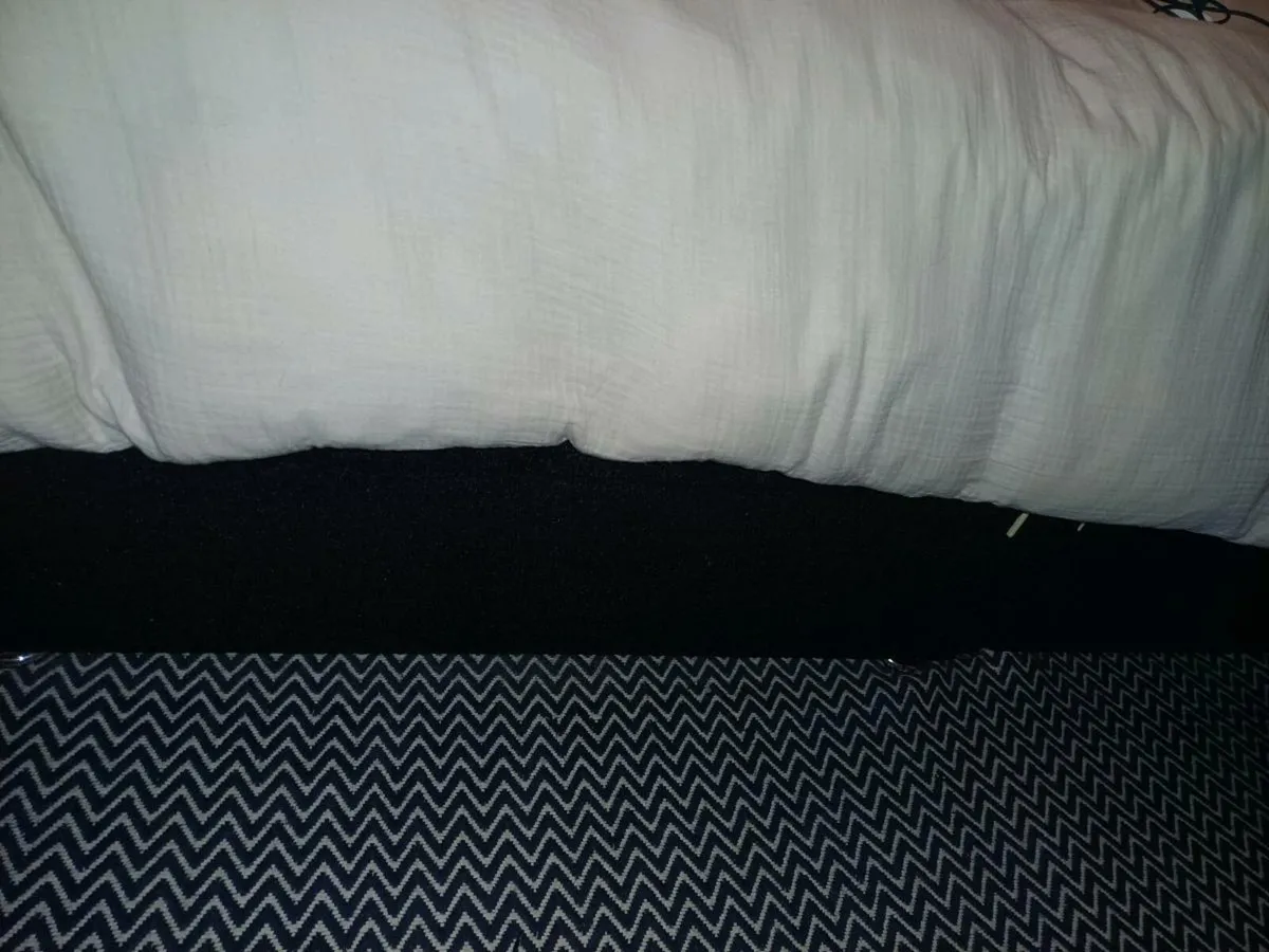 Double Bed with Black Velvet Base & Headboard - Image 3