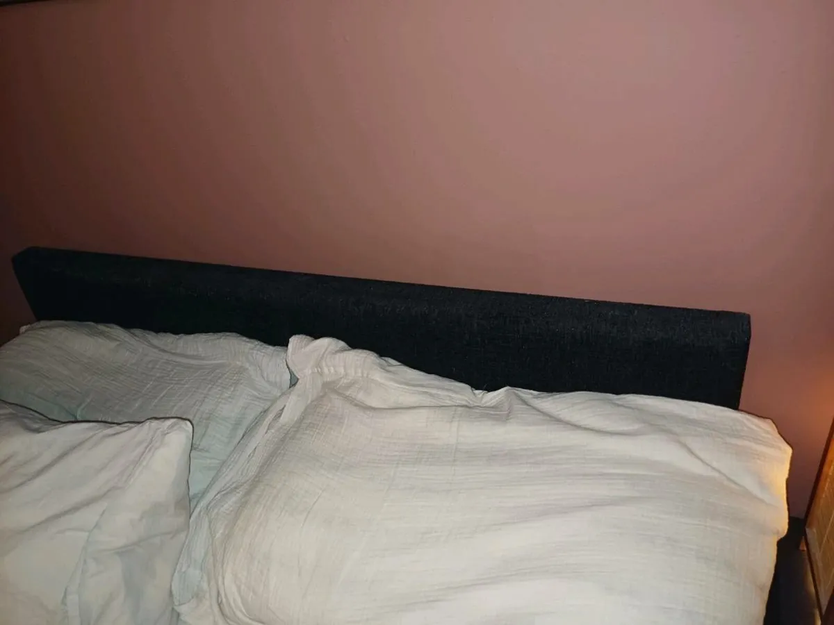 Double Bed with Black Velvet Base & Headboard - Image 4