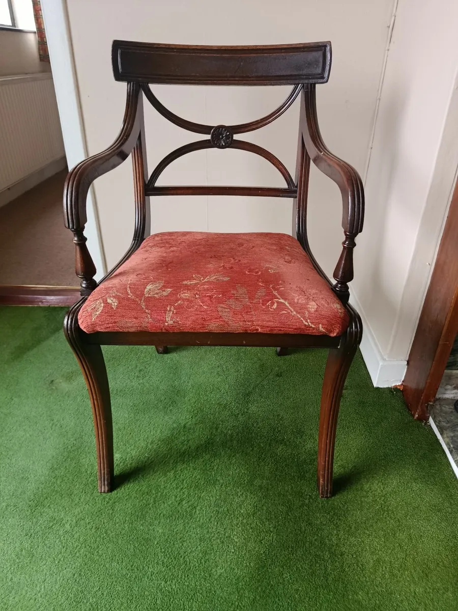 Antique dining table + 6 matching chairs - Image 3