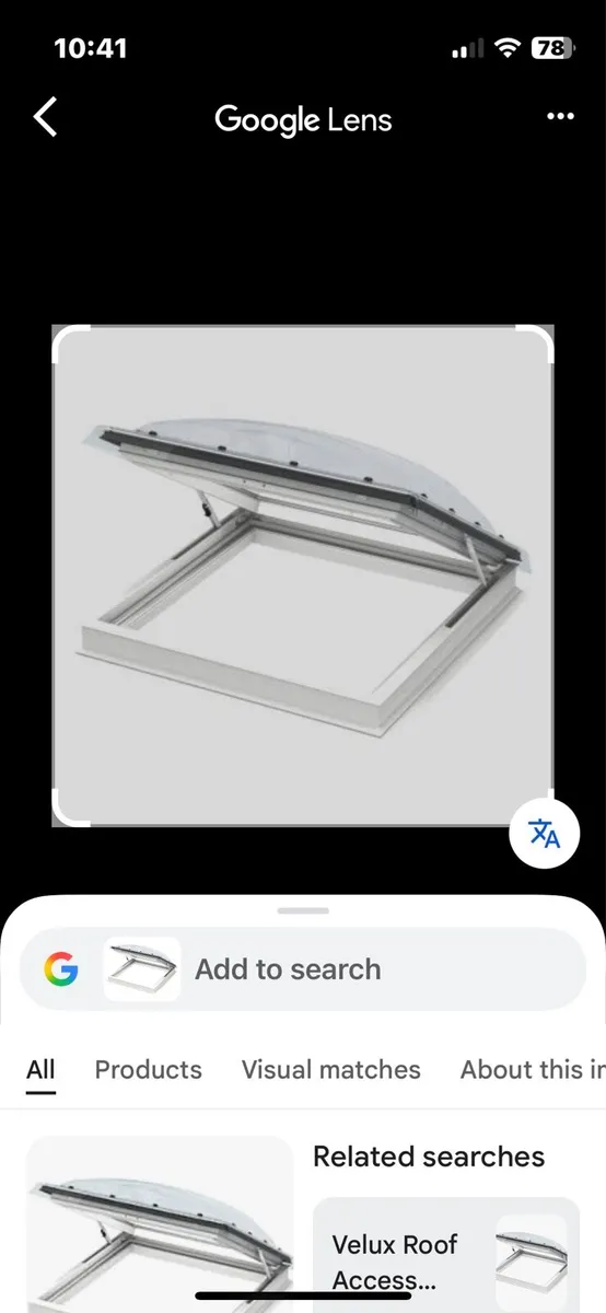 Velux 120 x120 dome flat roof window