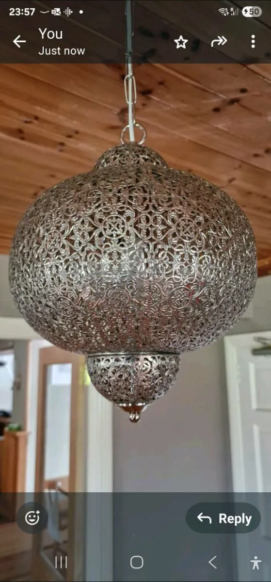 Silver Metal Light shades x 4 - Image 1