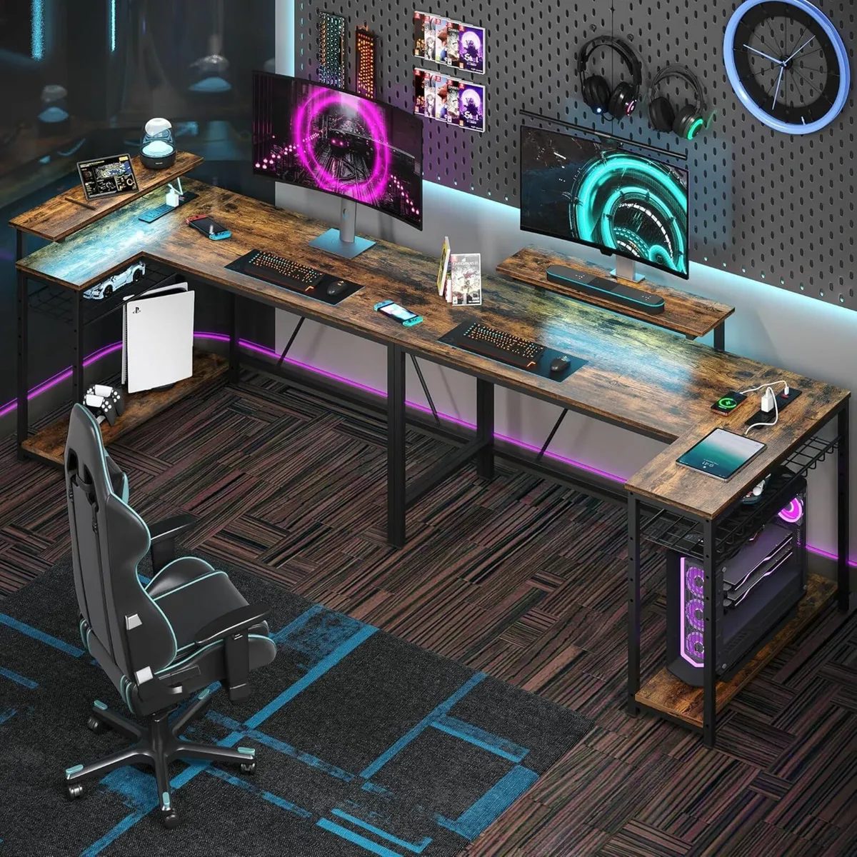 L-Shaped Home Office Desk Bedroom 132.5cm - Image 2