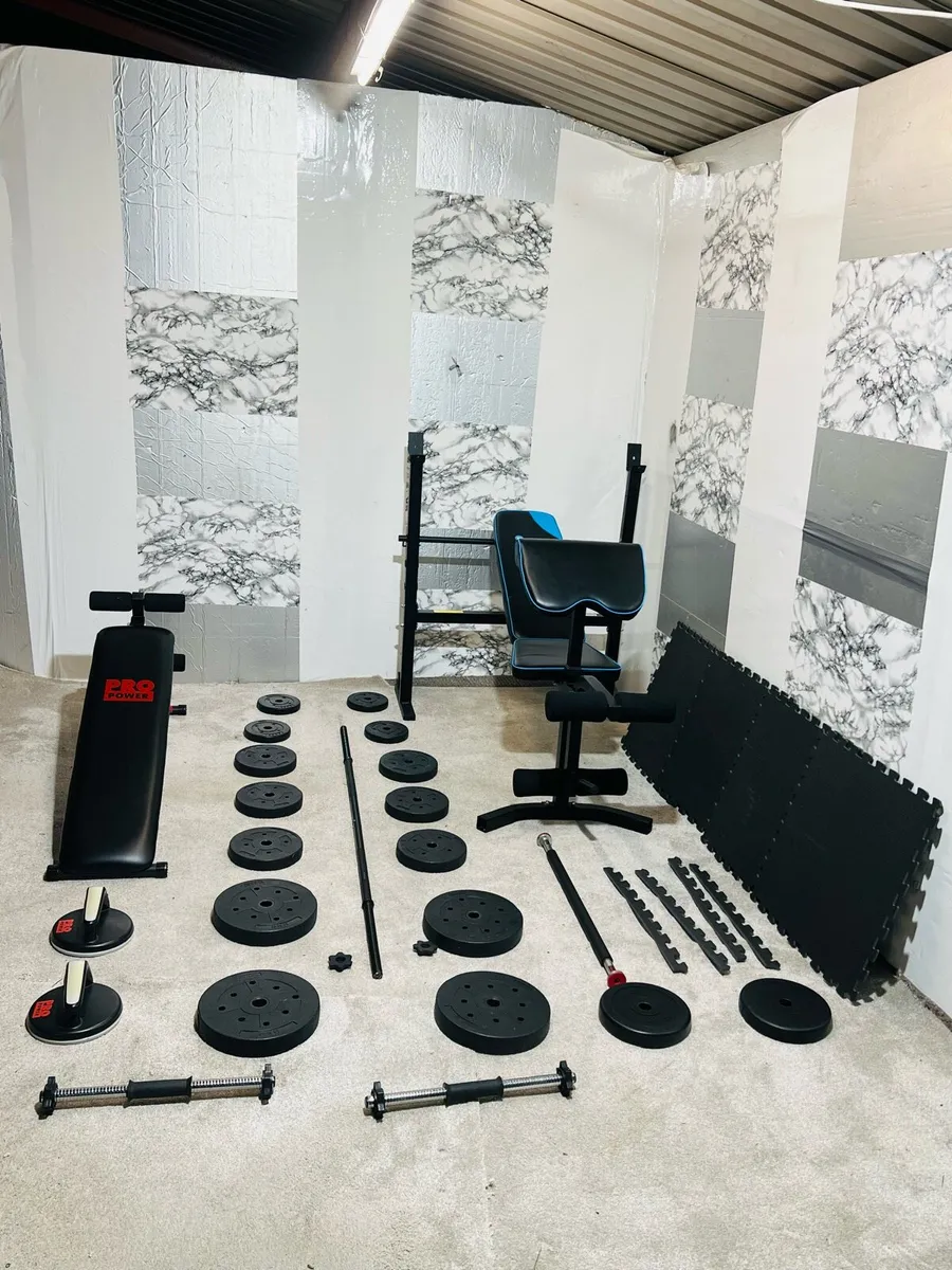 2XBENCH’S WEIGHTS BARBELL DUMBBELLS MATS PULUP BAR - Image 1