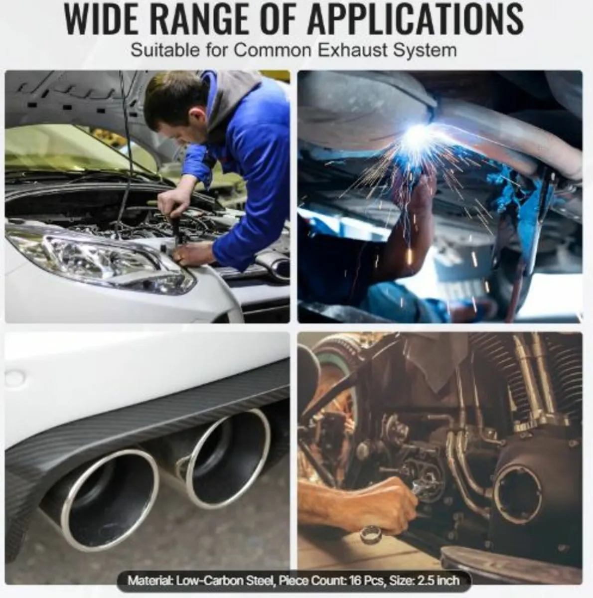 DIY Universal Exhaust Kit 16 Pieces Exhaust Pipe - Image 4