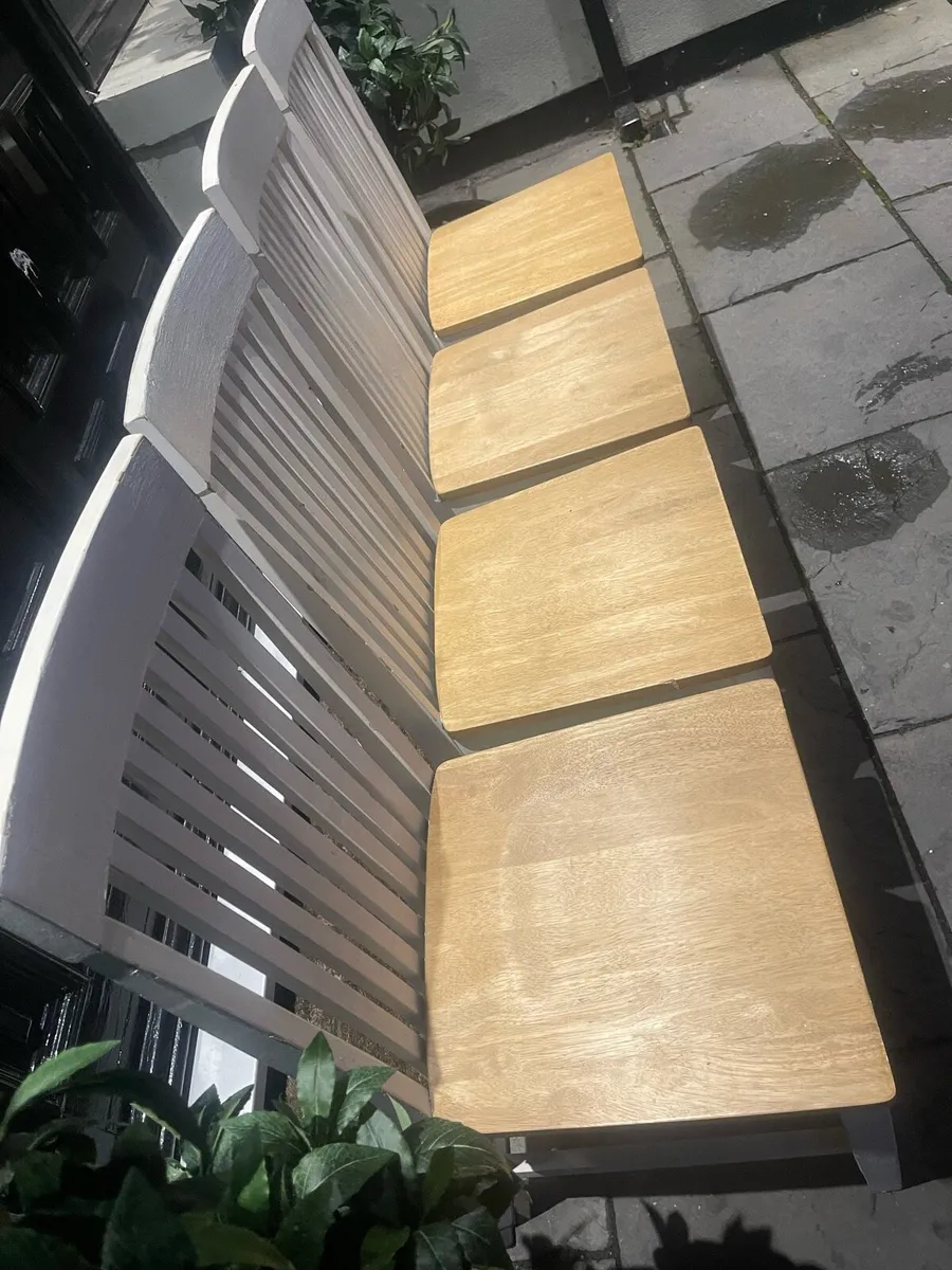 4 x Very Solid White Wooden Kitchen Dining Chairs - Image 2