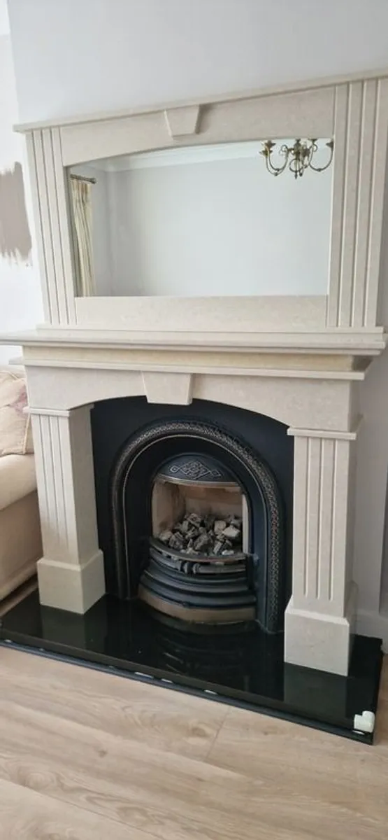 Barely Used Gas Fire & Elegant Stone-Effect Fireplace - Image 1