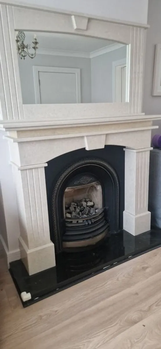 Barely Used Gas Fire & Elegant Stone-Effect Fireplace - Image 2