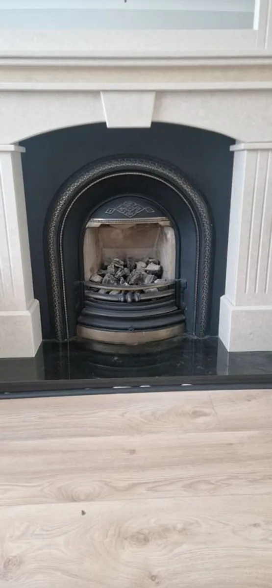 Barely Used Gas Fire & Elegant Stone-Effect Fireplace - Image 3