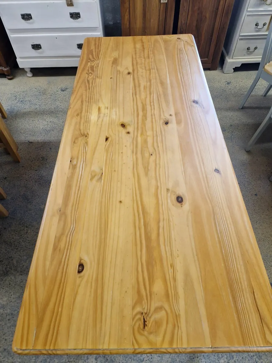 Vintage pine farmhouse kitchen table - Image 3