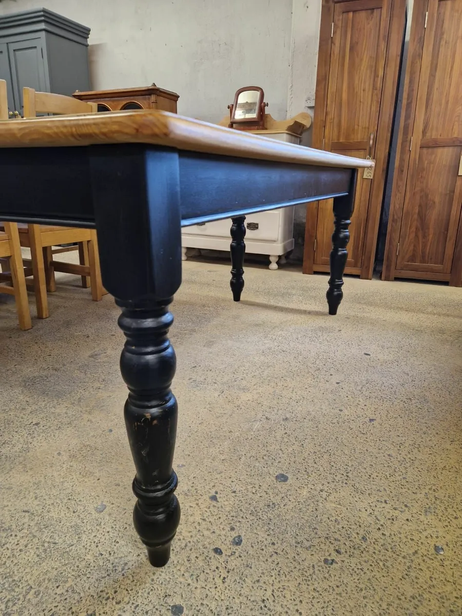 Vintage pine farmhouse kitchen table - Image 4