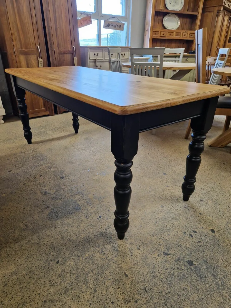 Vintage pine farmhouse kitchen table - Image 1