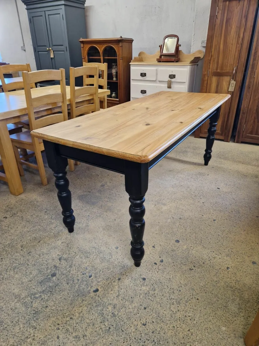 Vintage pine farmhouse kitchen table - Image 2