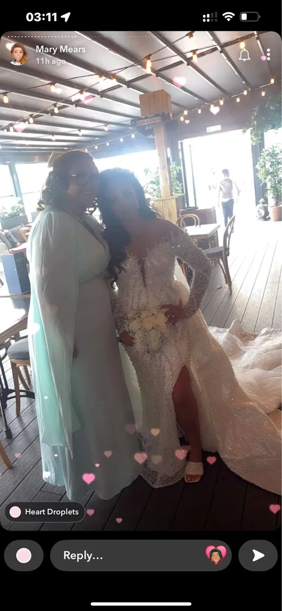 ❤️❤️CUSTOM MADE PEARL SEQUIN WEDDING DRESS - Image 4