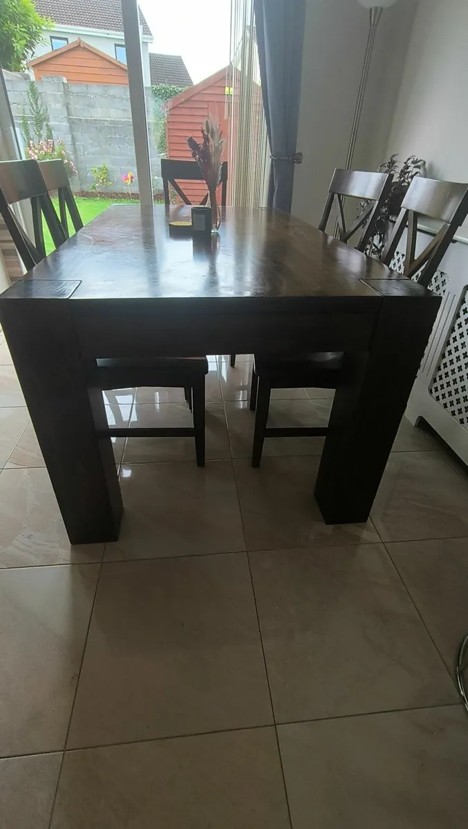 Montreal Medium Dark Pine table and chair set - Image 2