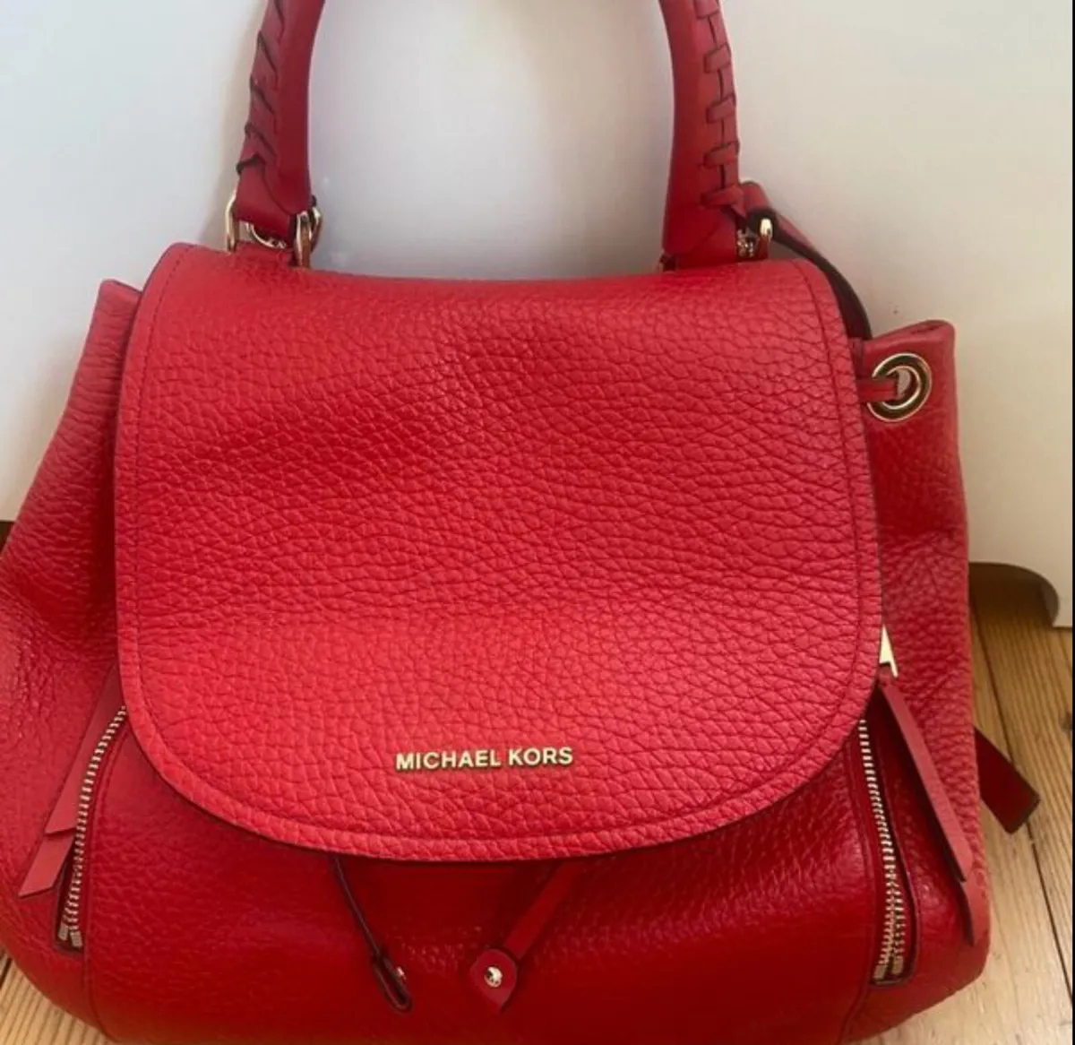 Micheal Kors Red Leather Backpack - Image 1